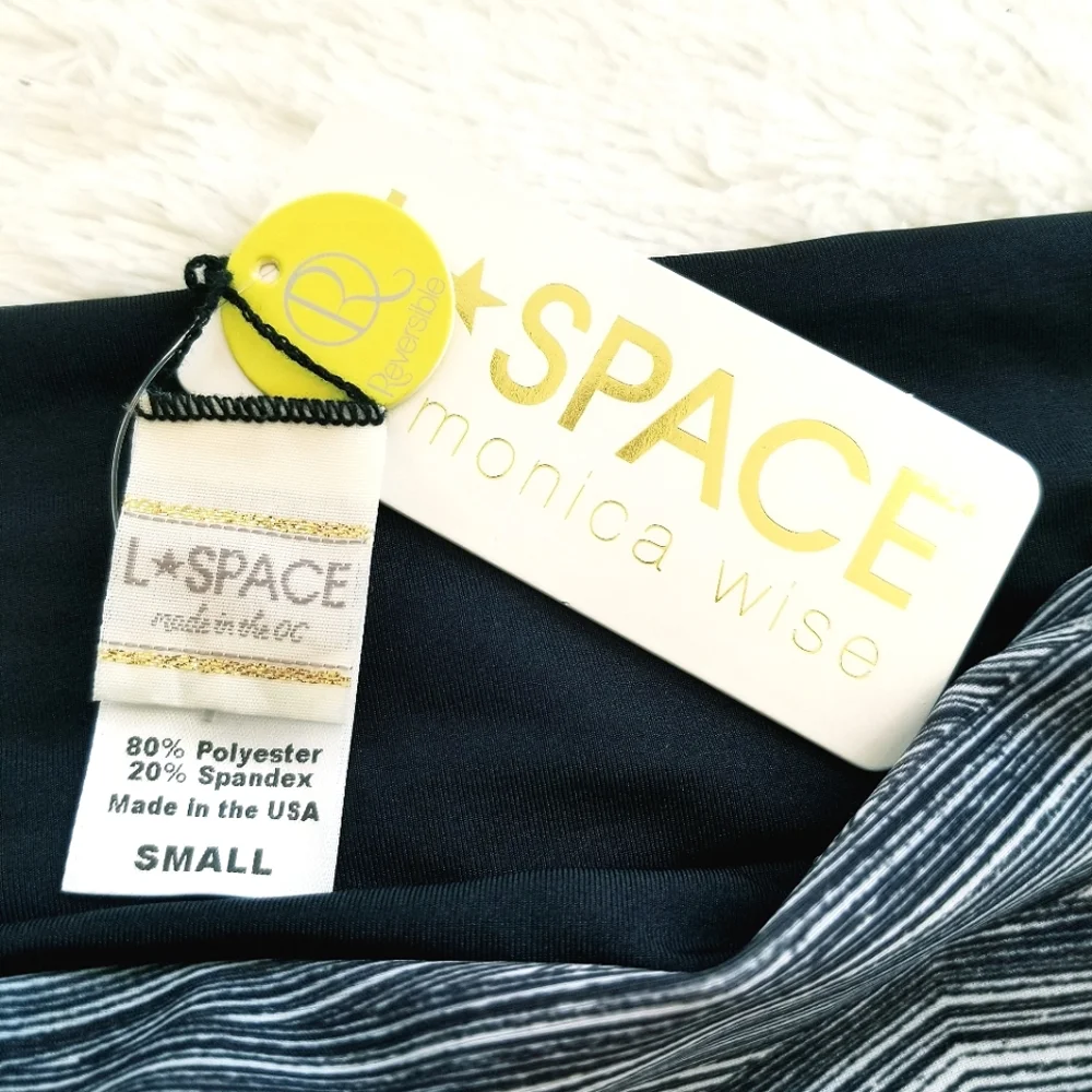 L*Space Low Down Neon Reversible Strappy Bikini Bottom NWT